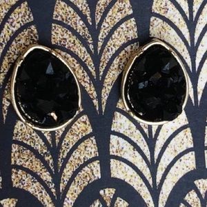 Black & Gold Druzy quartz earrings